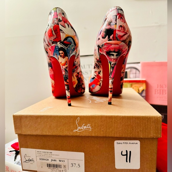 Christian Louboutin Hot Chick 100 Multi Patent 3210828 J646 W53 37.5 - Picture 4 of 8